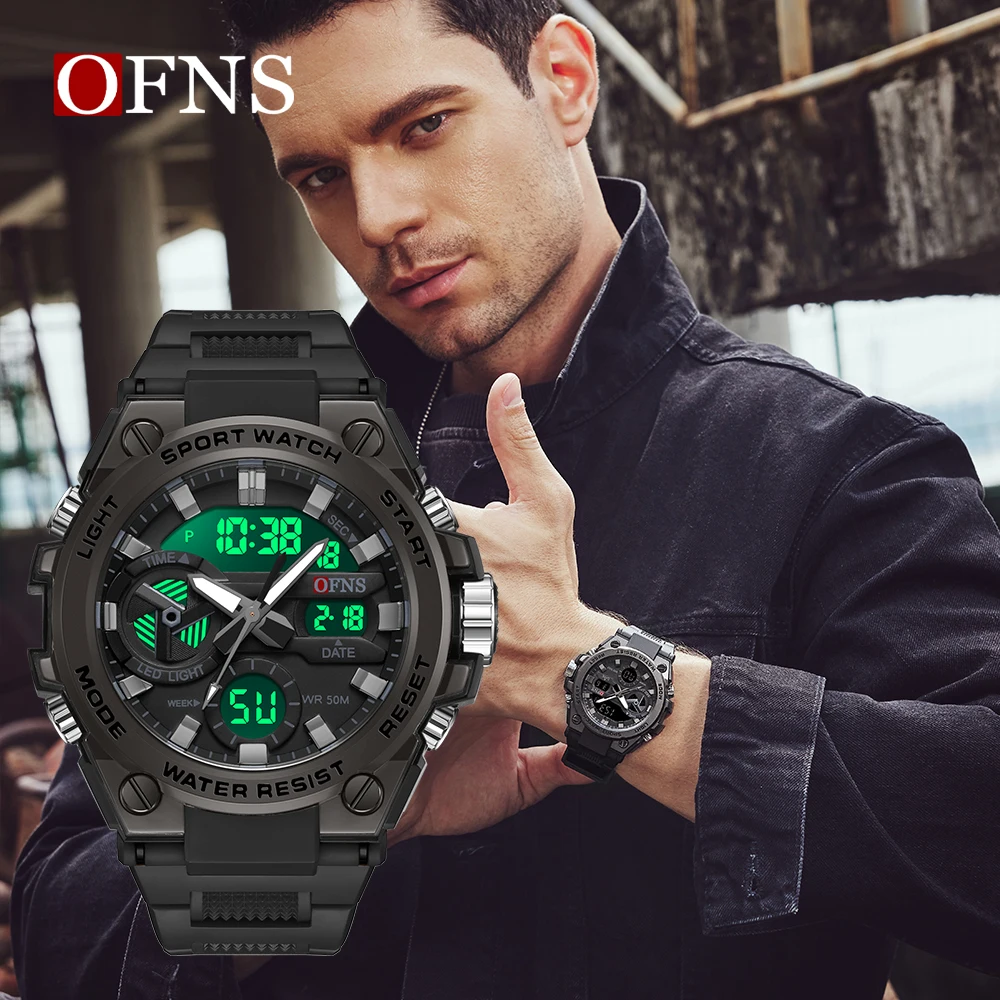 SANDA Top Brand Luxury G Style Watches Men Dual Display Watch Waterproof Stopwatch Sport Wristwatch Men Military Quartz Clock Ma