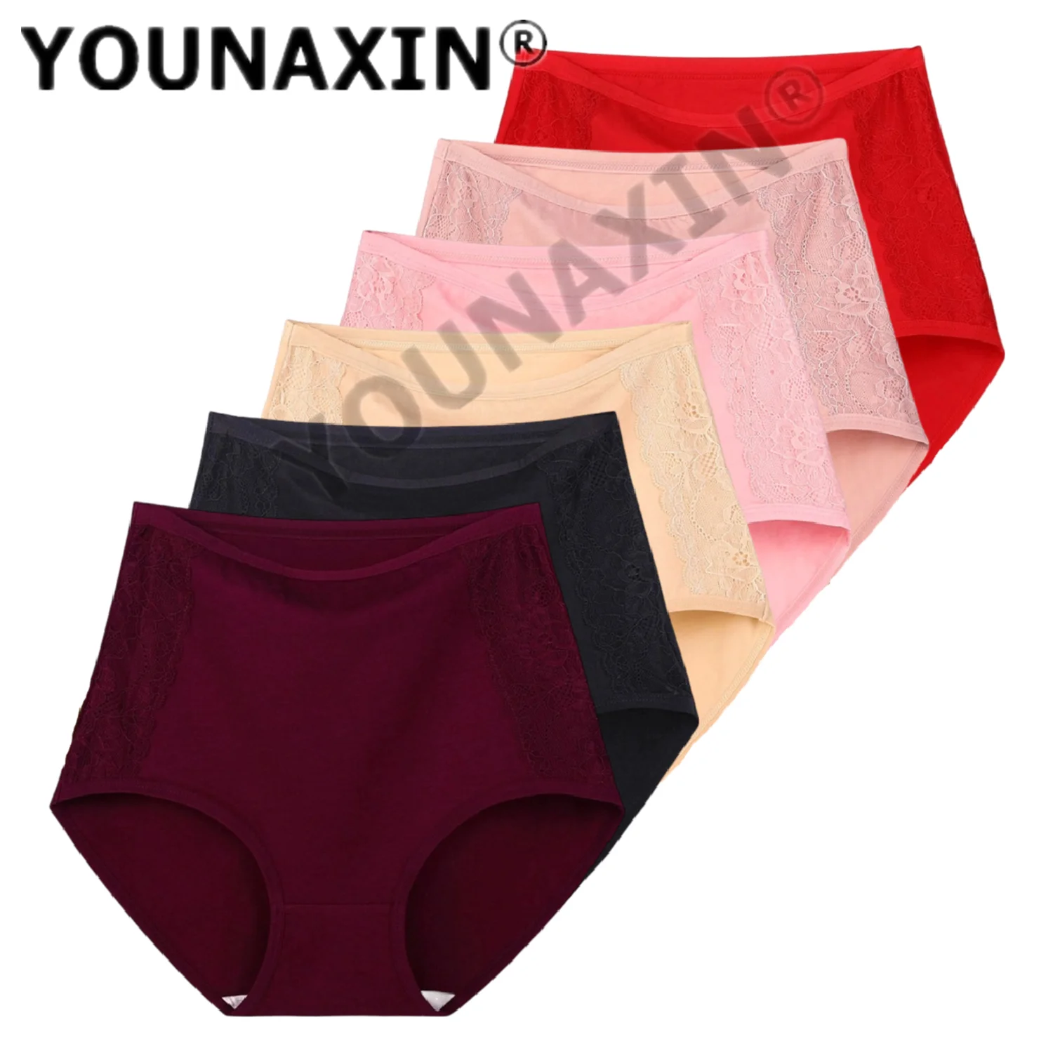 

6 Pcs Women's Big Size Briefs Breathable Cotton Undies Underwear High Waist Large Panties Undershorts XL 2XL 3XL 4XL 5XL 6XL