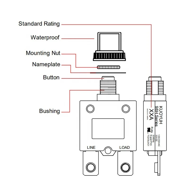Kuoyuh elettronico 98H serie 80A Auto Recloser Disyuntor interruttore termico di protezione