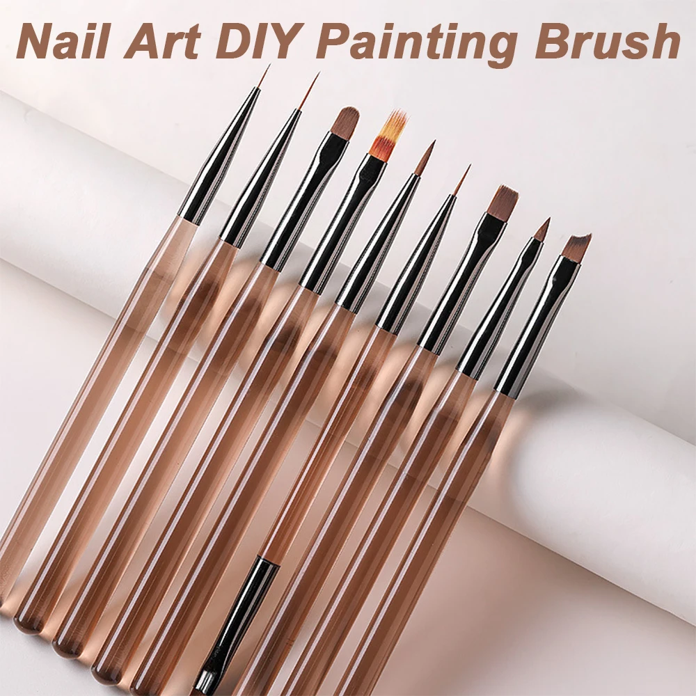 

9pcs DIY painting brushes, for watercolor, oil painting, UV gel nail lining, nail acrylic painting brushes, and nail art paintin