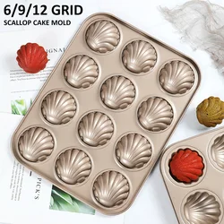 6/9/12-Cavity Madeleine Mold Cake Baking Pan Non-Stick Candy Mold Food Grade Carbon Steel Cake Mold Shell Shaped Baking Mold