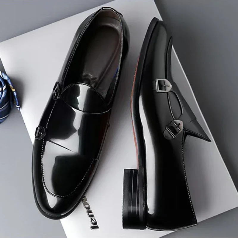 Luxury Men's Dress Shoes High Quality Patent Leather Men Wedding Shoes Fashion Designer Party Loafers Business Men Casual Shoes