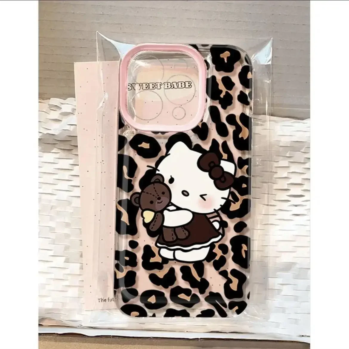 Lovely Leopard Hello Kitty Clear Space Phone Case For Vivo S10 10E 12 15 17E V15 V23 V27 V40 PRO 5G iQO-NEO7 Transparent Cover