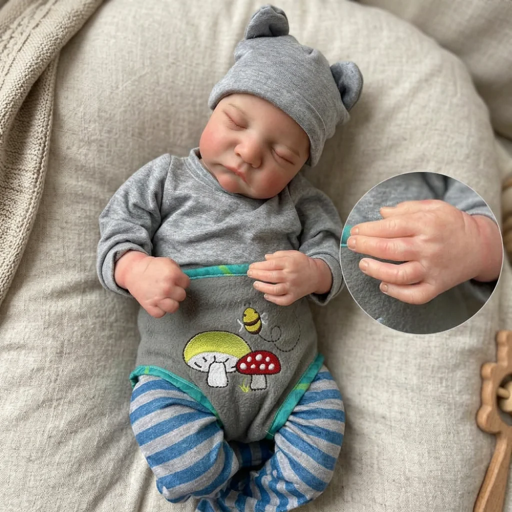 16 Inch Levi Reborn Baby Doll Full Vinyl Body Brushed Hair Lifelike Handmade Realistic Newborn Doll Collectible Art Gift