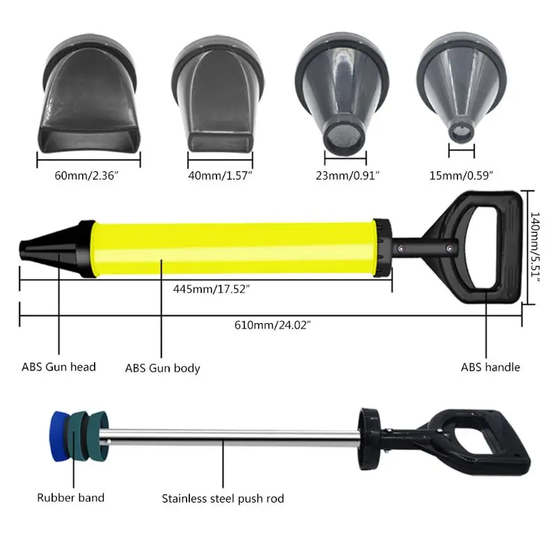 Caulking Gun Cement Lime Pump Grouting Mortar Sprayer Applicator Grout Filling Tools with 4 Nozzles Caulking Gun