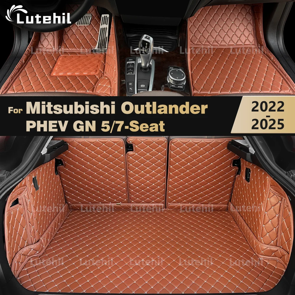 

Car Floor Mat For Mitsubishi Outlander PHEV GN 5/7-Seat 2022-2025 24 23 Custom Full Coverage Trunk Mat Foot Pad Cargo Liner