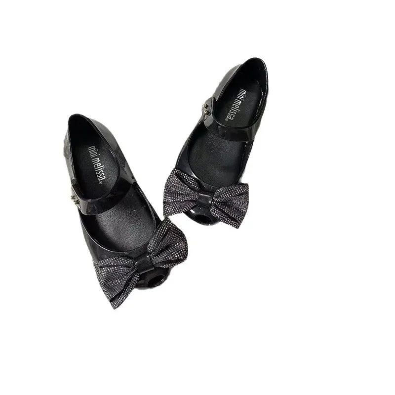 أحذية ميليسا للأطفال من قماش الجيلي صنادل الأميرة ذات الجزء السفلي الناعم مع عقدة فراشة للفتيات والأحذية المفردة للأطفال #5