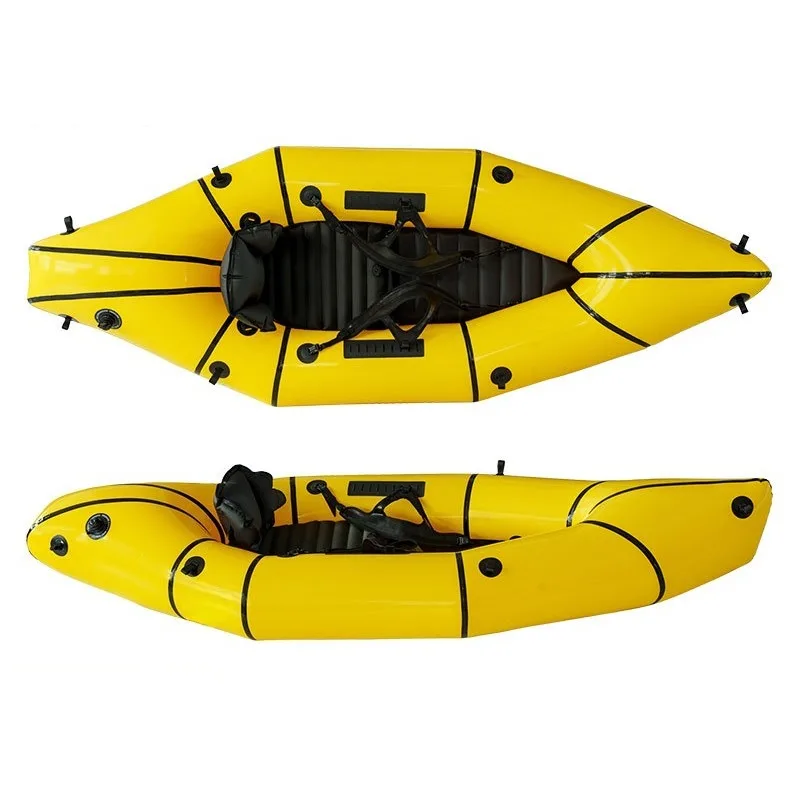 Inflatable Fishing Boat, Single-person Kayak Portable Canoe Ideal for Outdoor Rafting and Adventure Trips