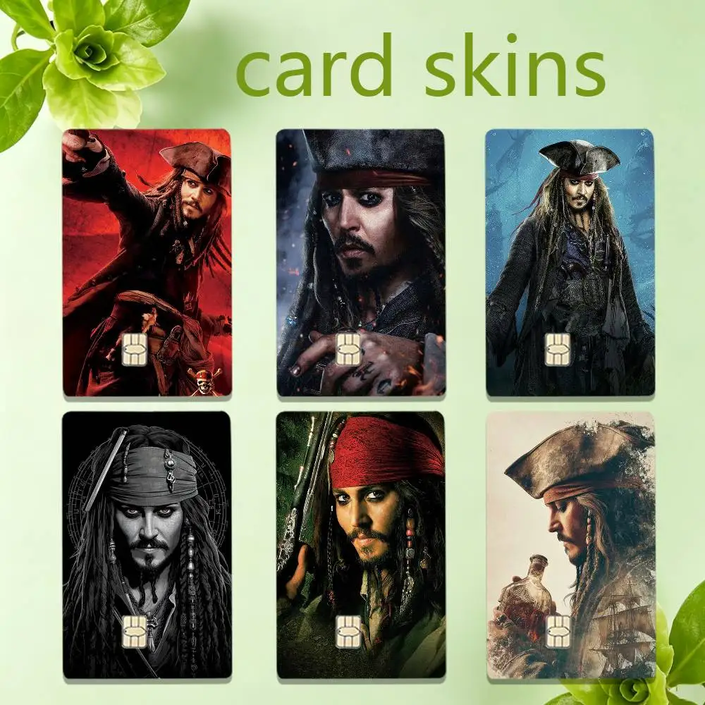 

The Captain J-Jack S-Sparrow 4pcs 1Set HD Waterproof Card Skins Protective Stickers for Credit Bank Game Cards