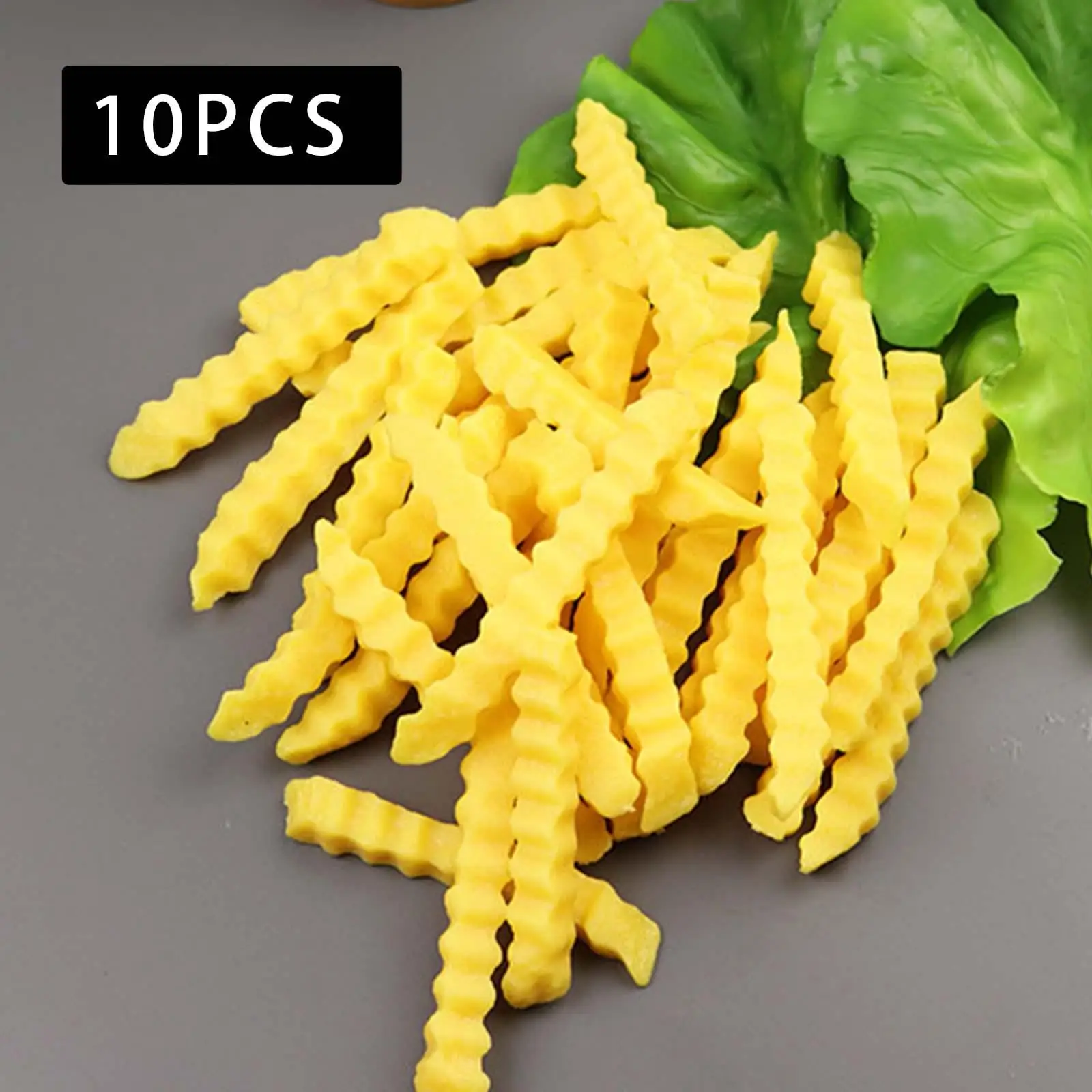 10Pcs Food Model Cognitive Toys Fake Chips Restaurant Window Display Wave Shape Artificial French Fries Fries Models Food Sample