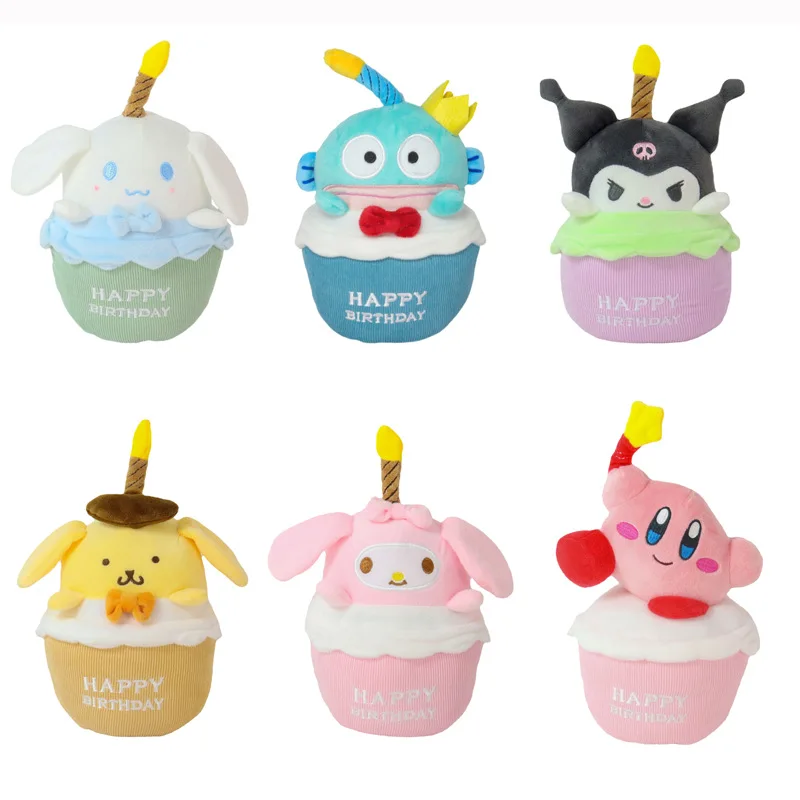 Anime Hangyodon My Melody Cinnamoroll Pochacco Birthday Cake Series Doll Toy Candles Will Glow Kids Gift