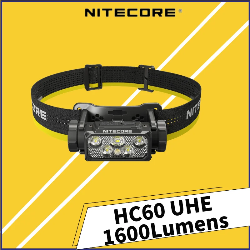 NITECORE HC60 UHE Camping Headlamp USB-C Rechargeable 1600Lumens Waterproof Lightweight Bulit-in 4000mAh Battery