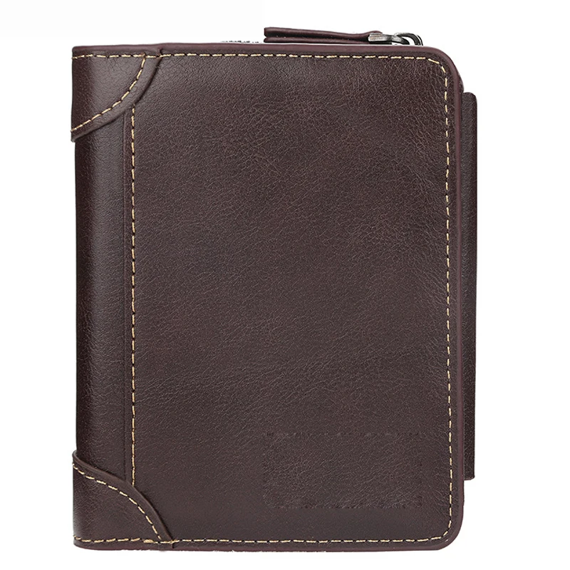 

Men Wallets New PU Leather Men Wallets High Quality Zipper Short Desigh Card Holder Male Purse Vintage Coin Holder Men Wallets