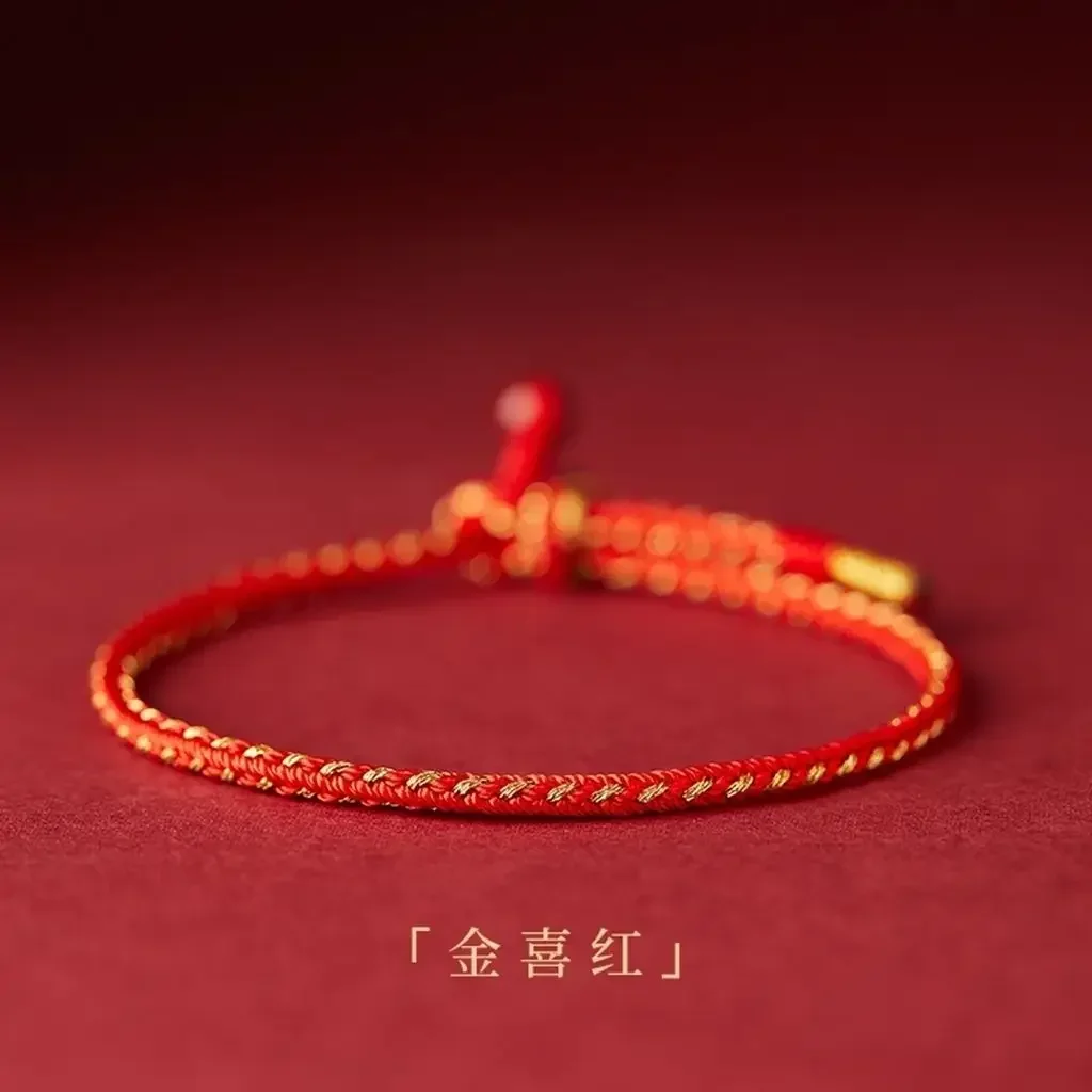 Red Rope Bracelet Women's Braided Hand Rope Chain Good Lucky Beads Dragon Year Cinnabar Bracelet For Men