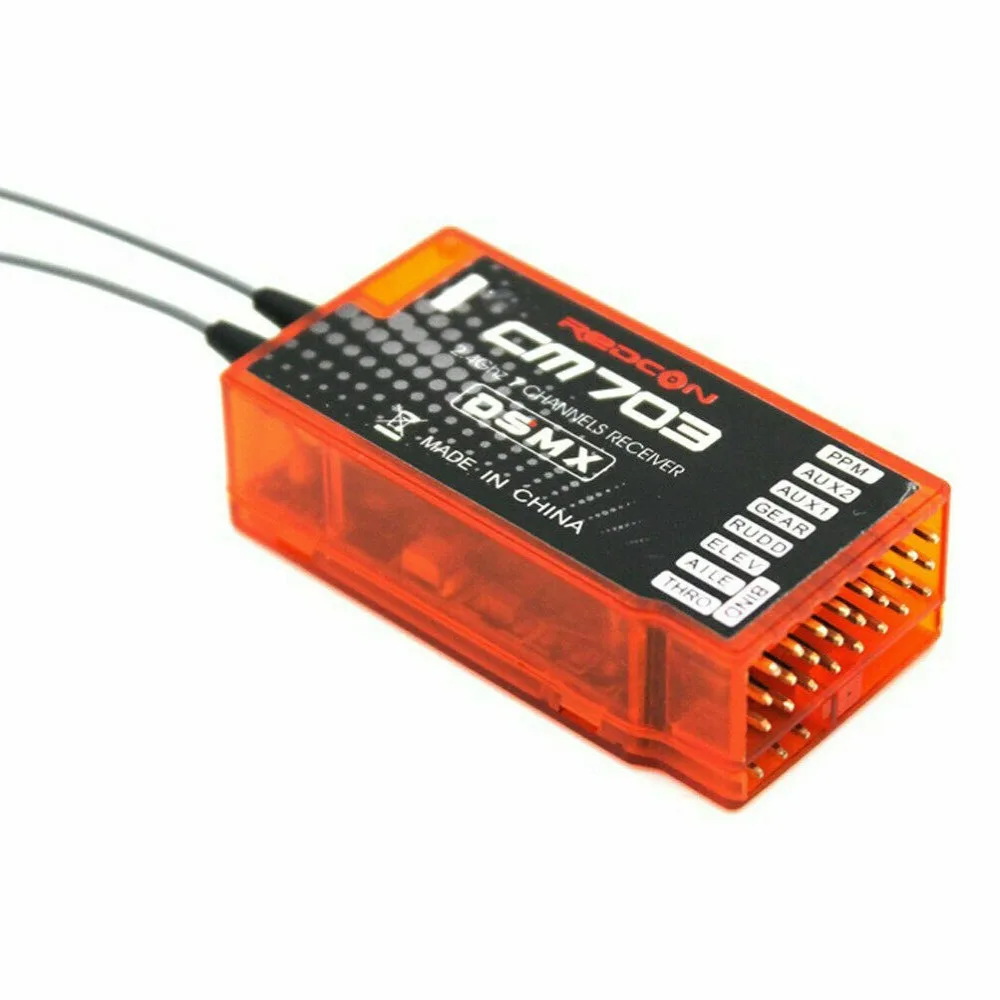 Remote Control 7 Channel CM703 Receiver Plastic Orange PPM Output Receiver 2.4Ghz 2.4G Receiver DSM2 DSMX Transmitter