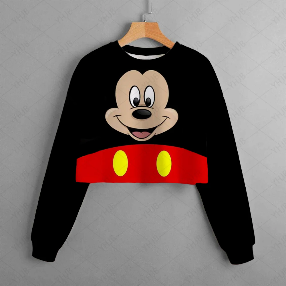 

Kids Streetwear Disney Minnie Mouse Hoodie 3-12Y Girls Cartoon Top Children Loose Sweatshirt Autumn Child Long sleeved Wear