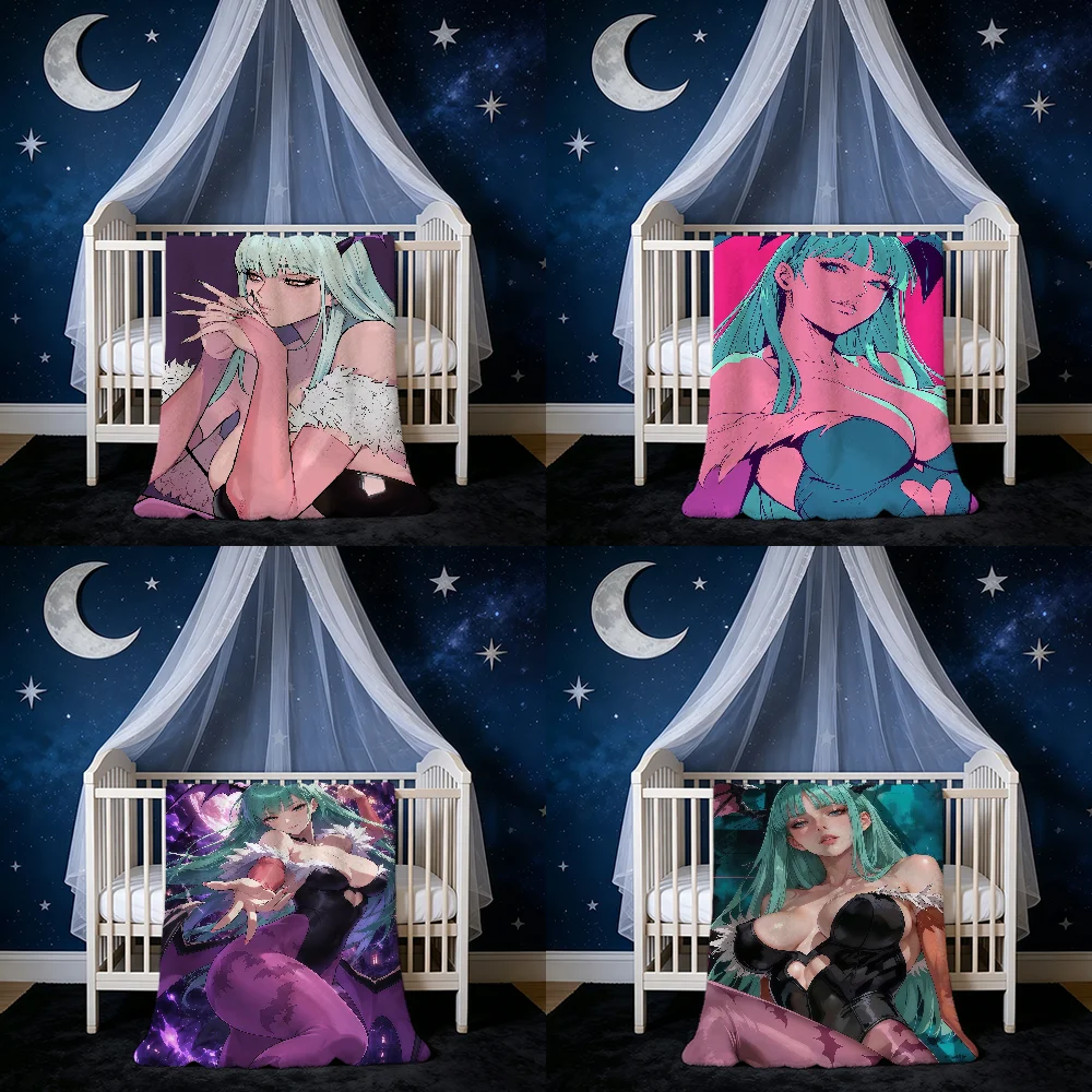 D-Darkstalkers M-Morrigan Aensland Blanket Blanket for Home Bedroom Bed Sofa Picnic Travel Office Cover Blanket Kids