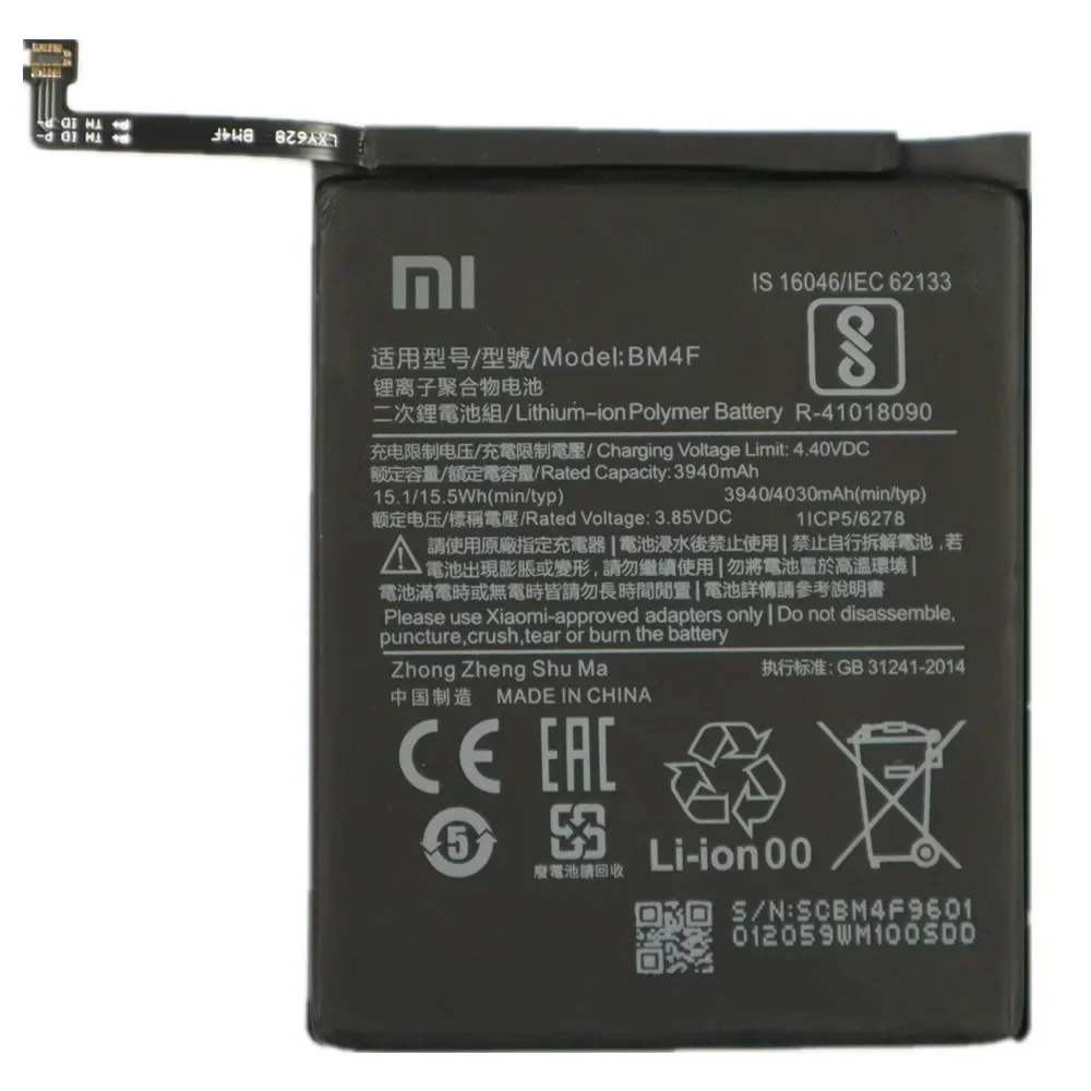 2024 Years 100% Original Battery BM4F BM3L BM3M For Xiaomi Mi 9 Lite Mi9 Lite / Mi 9 SE Mi9 SE / Mi A3 CC9 CC9e Phone Battery