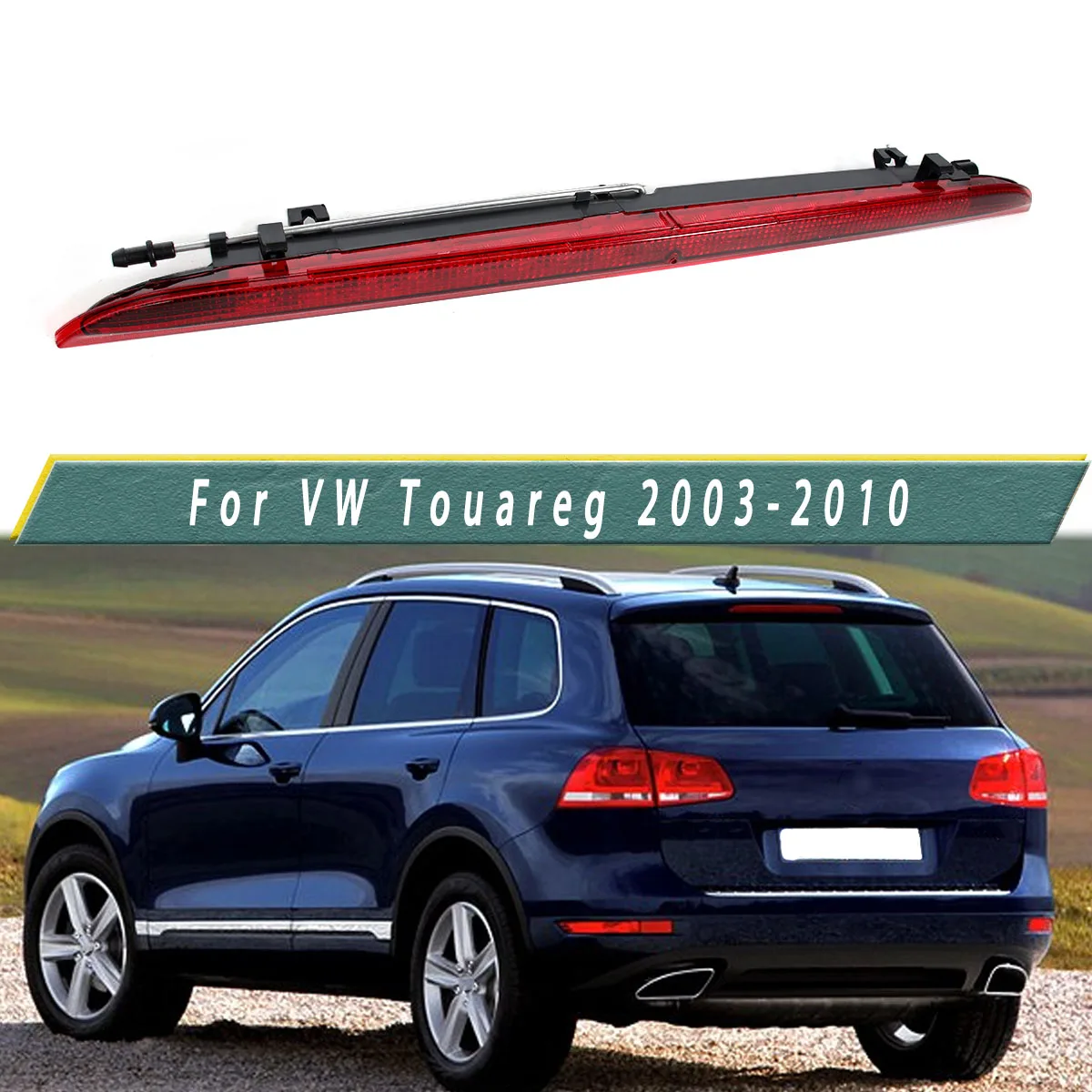 

Replace For Touareg VW SUV 7LA 7L6 7L7 2003-2010 High Leve Third Brake Light Red LED Stop Lamp Additional Brake Lights Assembly