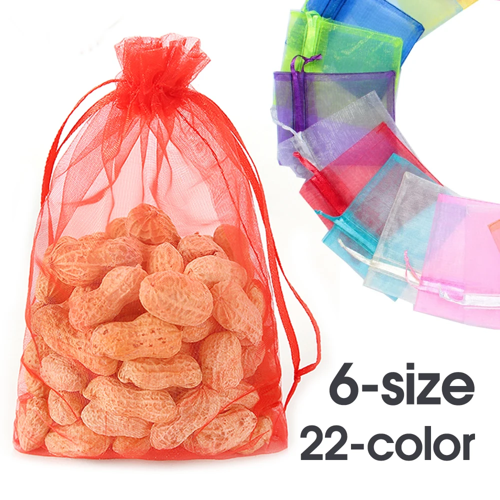 50pcs 22-color Garden Fruit Protection Bag Pest Control Anti-Bird Bagging Strawberry Grape Apple Breathable Netting Mesh Pockets