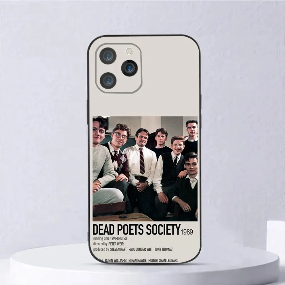 Dead Poets Society Phone Case For iPhone 16,15,14,13,12,11,Plus,Pro Max,XS,X,XR,SE,Mini,8,7 Soft Silicone Black Cover