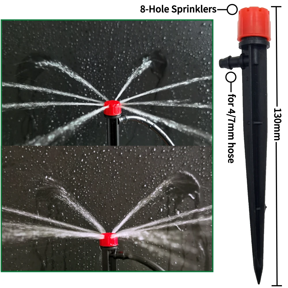 Oasis riego de jardín riego por goteo aspersor ajustable gotero de 360 grados inserción de suelo ajuste manguera de 4/7mm invernaderos patio