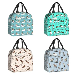 Custom Cute Jack Russell Terrier Running Dog Lunch Bag Women Warm Cooler Insulated Lunch Box per la scuola dei bambini