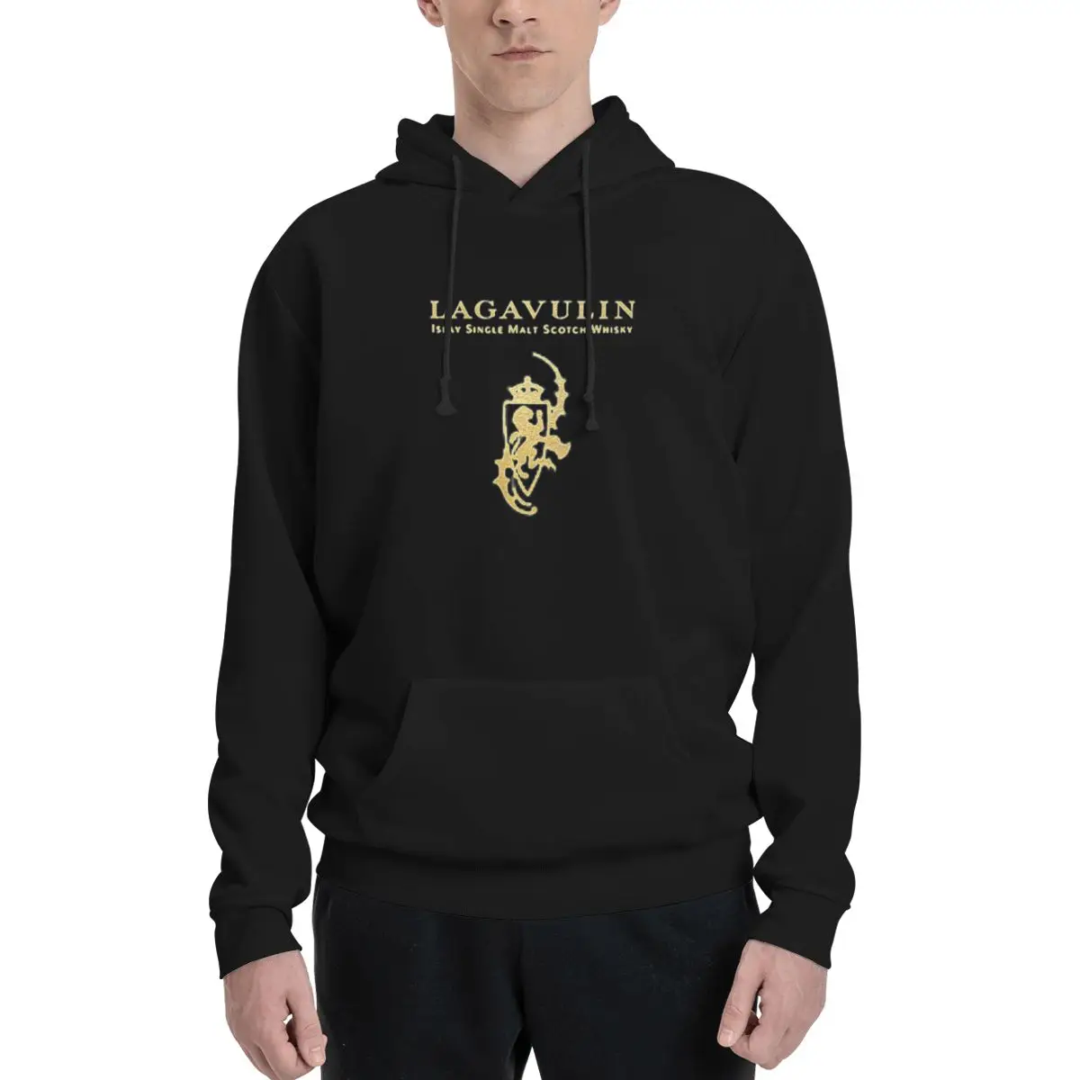 Regalo Lagavulin Whisky - Logotipo dorado Casual Un suéter con capucha para hombre