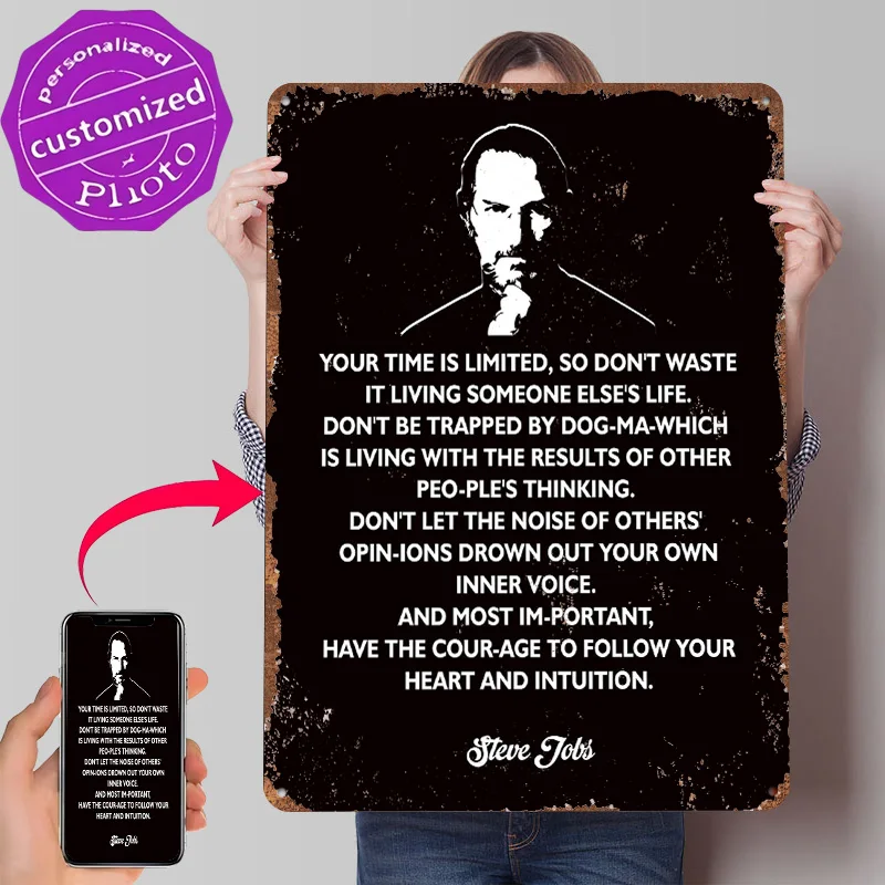 Steve Jobs Tinplate Poster Customized Wall Art Retro Vintage Metal Signs for Fans Bathroom Decor Room Accessories Custom Plate
