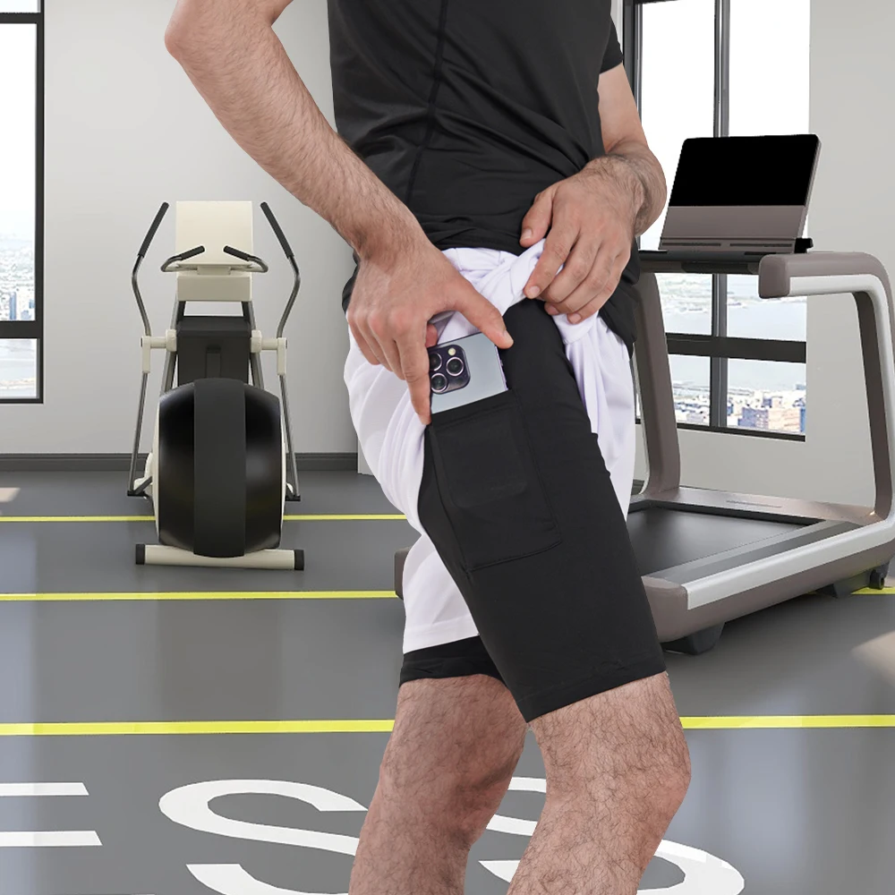 

Men's Multi-Pocket Shorts Fitness Sports Shorts Casual Beach Workout Lined Tight Shorts Daily Style
