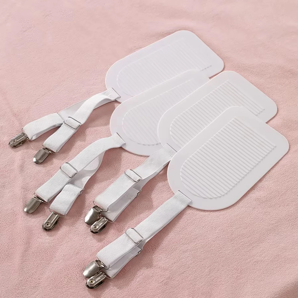 Bed Sheet Clips Adjustable Bed Sheet Holder Straps Set of 4 Elastic Fitted Bedding Clips Fasteners for Home Hotel