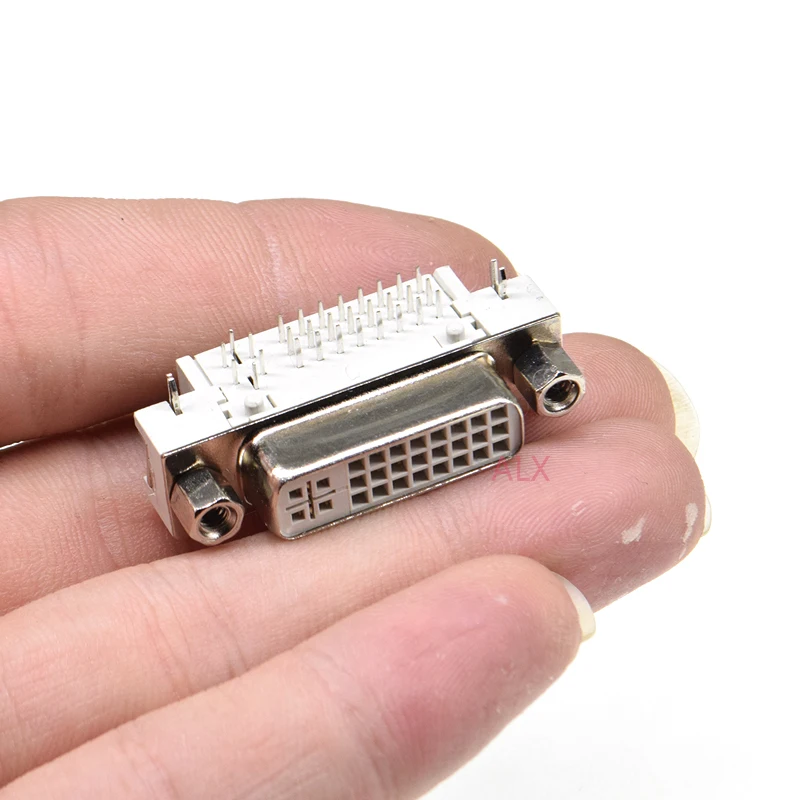 5PCS DVI Interface DVI 24 + 5 pin 90 degrees plate inserted female connector socket for computer monitor
