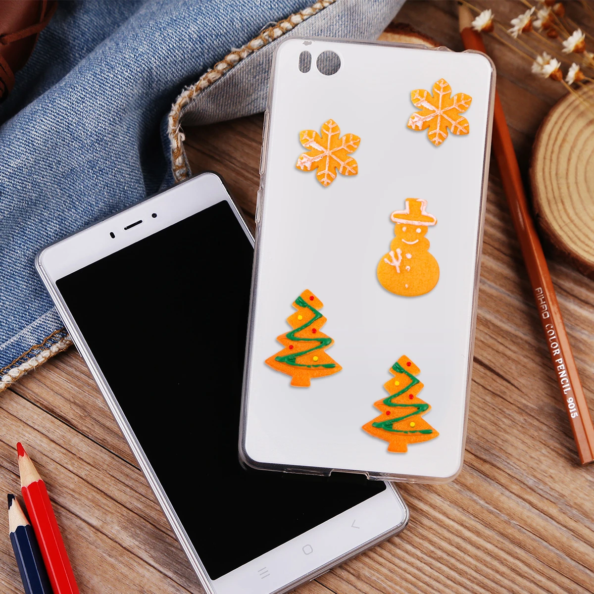 

50Pcs Resin Pendant Charms Christmas Elements DIY Key Chain Necklace Jewelry Making Accessories Unique Decorative Gift