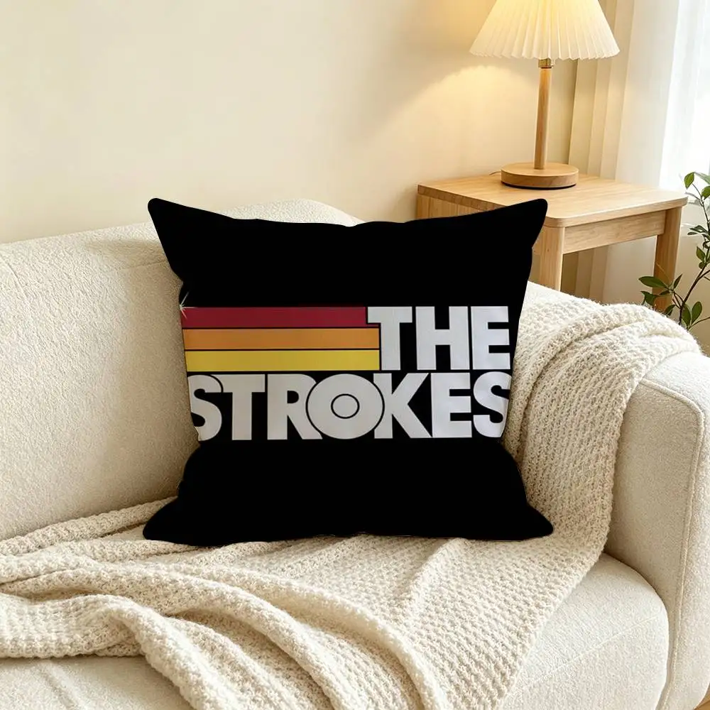 The S-Strokes Band  Pillow Case Square Double-Sided Sofa Cushion Cover Bedroom Bedside Pillow