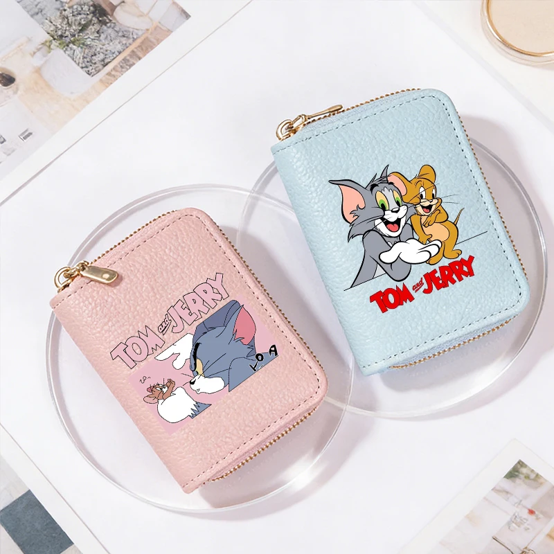 

Tom and Jerry Woman Short Wallet Anime Cartoon Zipper Wallets Fashion Coin Purse Male Card Holder Female Money Bag Birthday Gift