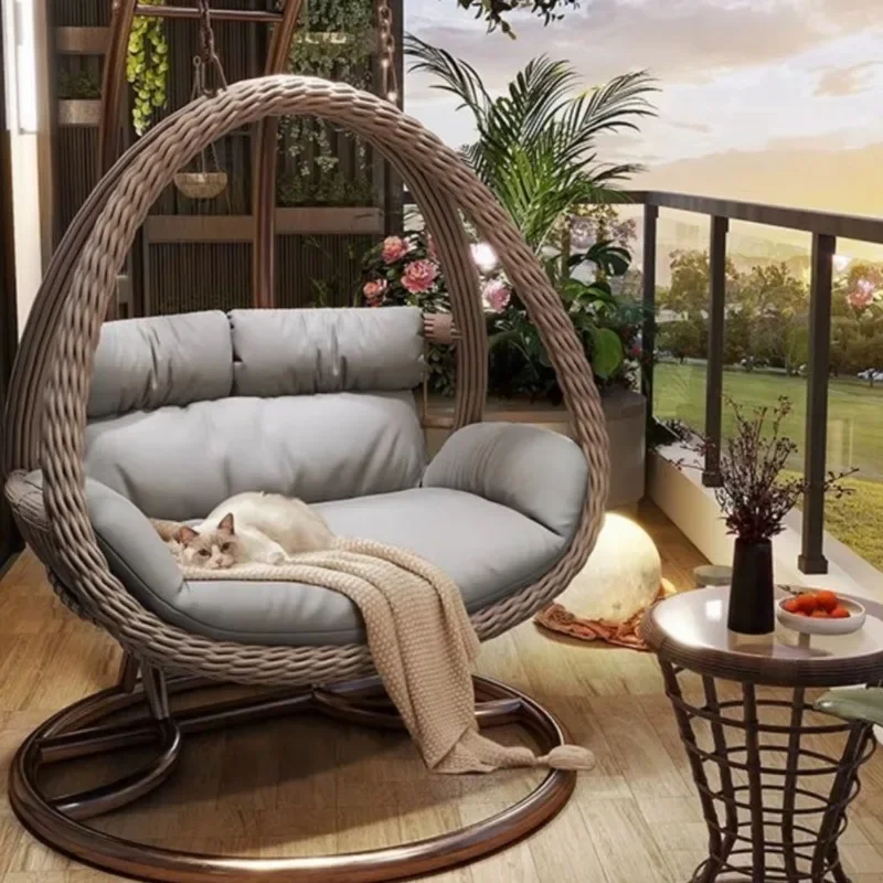 Customizable Transform Your Outdoor Space with Stylish Garden Furniture Set Featuring Rattan Chair and Swing