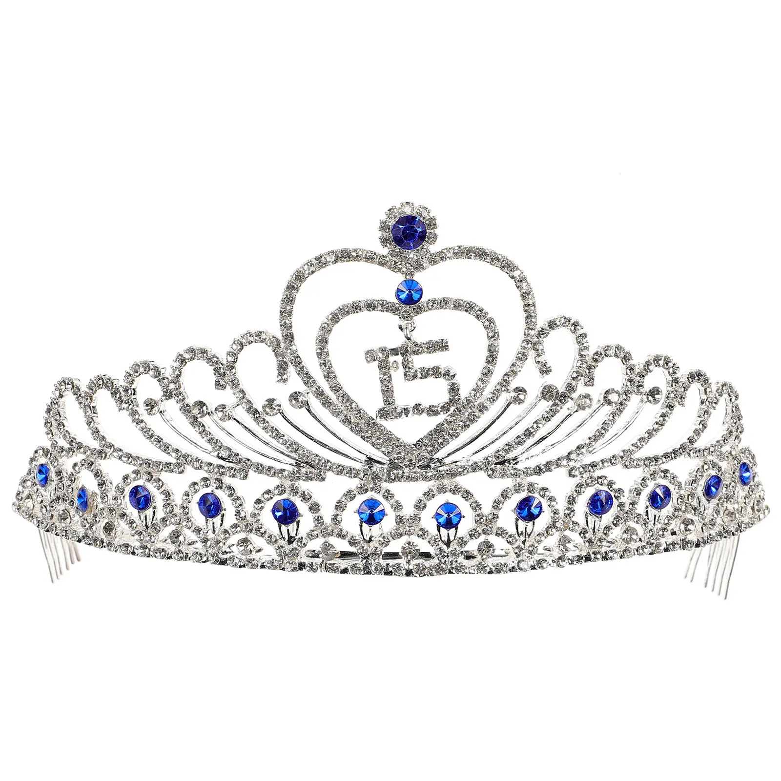 

Crown Headband Rhinestone Crystal Tiara For 15Th Birthday Party Blue Crown Birthday Tiaras Crowns Hair Styling Tool