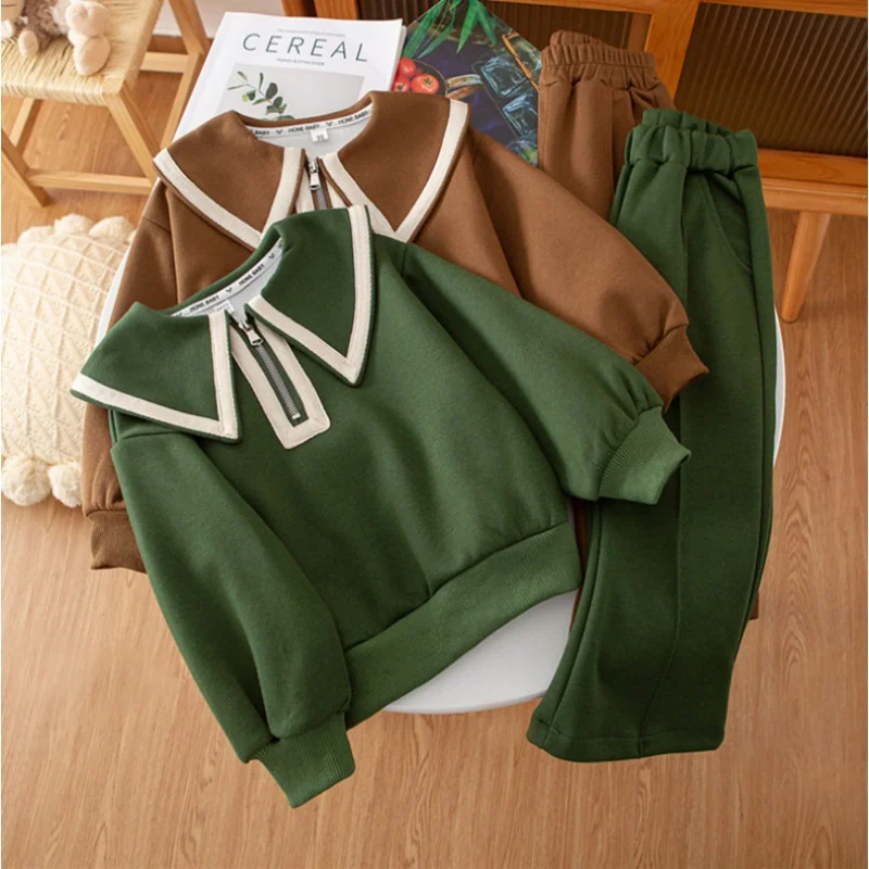 2025 Autumn New Style Small Girls' Stylish Casual Two Piece Set Women's Treasure Fashion Bell Bottom Pants
