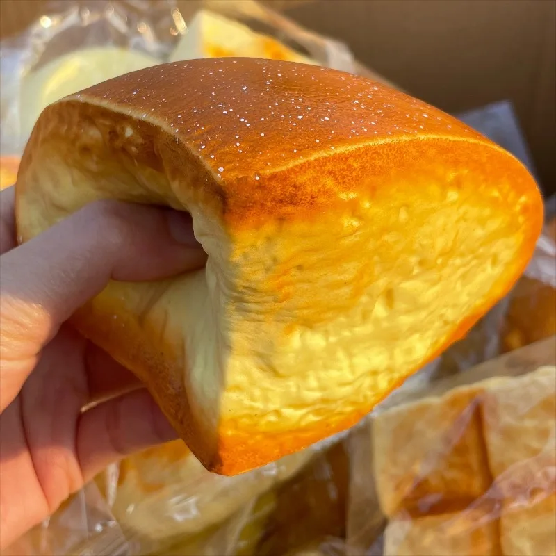 Squishy Triangular Cheese Bread Cubes Squeeze Toy Scented Soft Slow Rebound Realistic Bread Fidget Toy for Anxiety Decompress