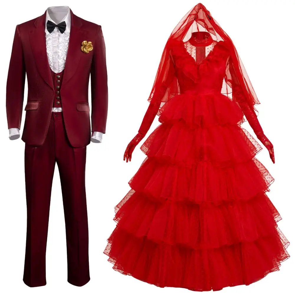 

Beetle Lydia Cosplay Fantasia Wedding Costume for Adult Men Women Uniform Roleplay Outfits Halloween Carnival Couple Costumes