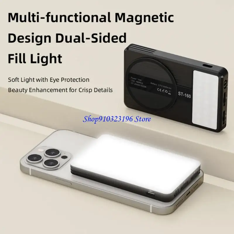 Q1JF 160 LED جذاب إرفاق ضوء الهاتف 95 CRI /2500K/9000K اللمس يعتم 3 ساعات وقت التشغيل لحامل الكاميرا البث المباشر