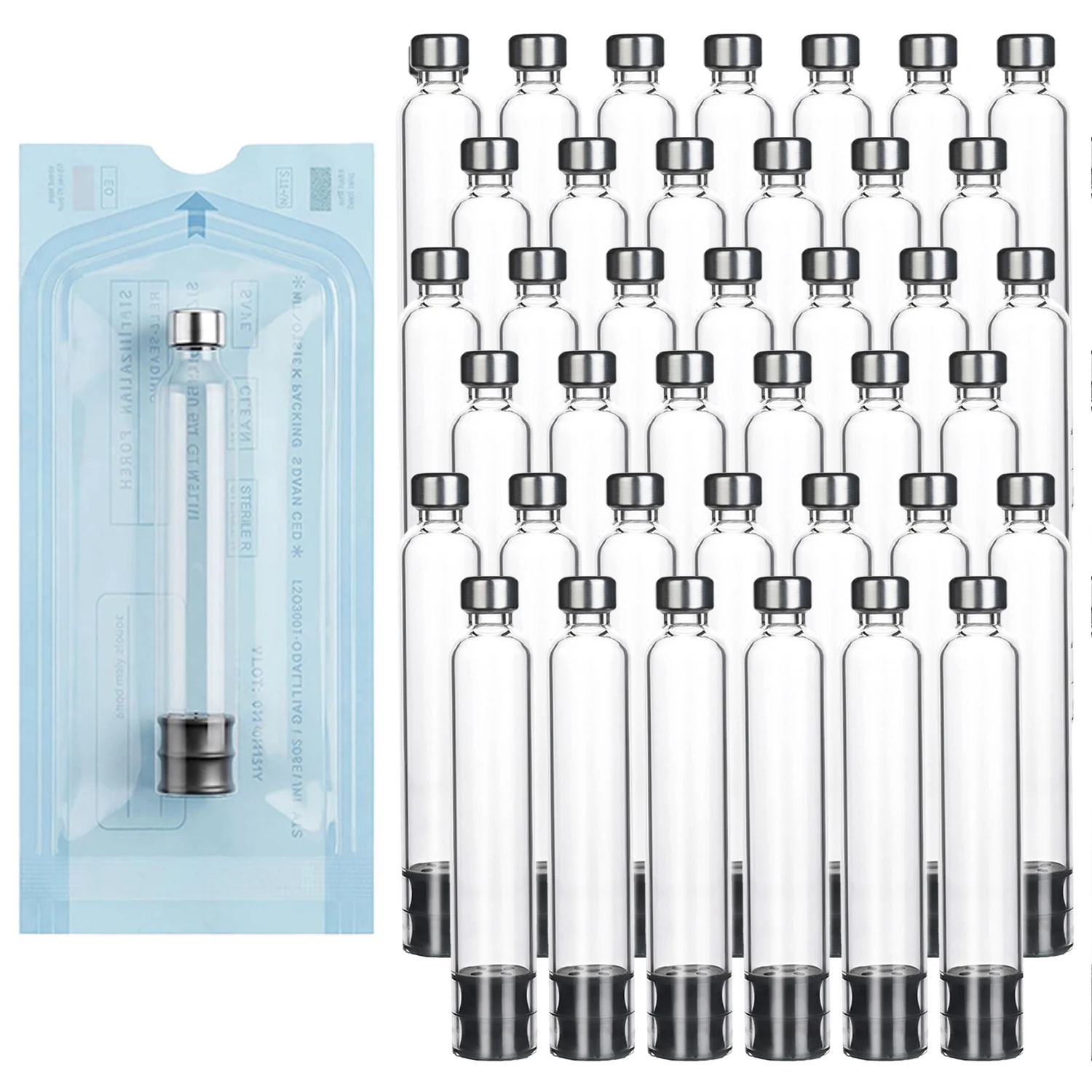 5/15/25/50PCS Insulin Cartridges 3ml Empty Cassette Bottle, 11mm Stopper, V1/V2 Compatible, Sterile Individual Pack, Leak-Proof