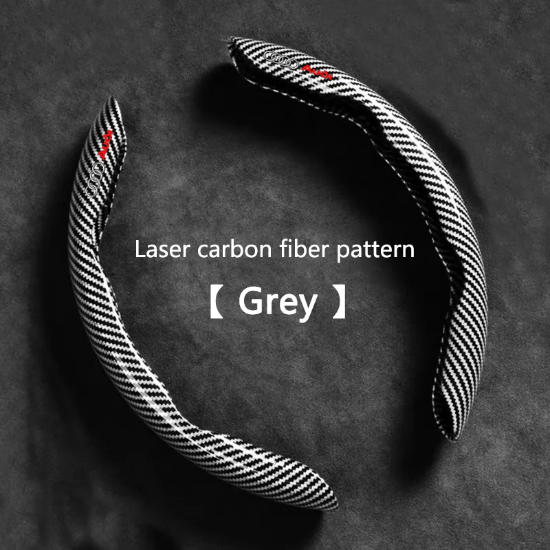 2PCS Non-Slip Carbon Fiber Car Steering Wheel Booster Cover For Audi SLine A4 B7 B8 B9 A3 8P 8V 8L A5 A6 C6 C5 C7 4F A1 A7 A8 view 6