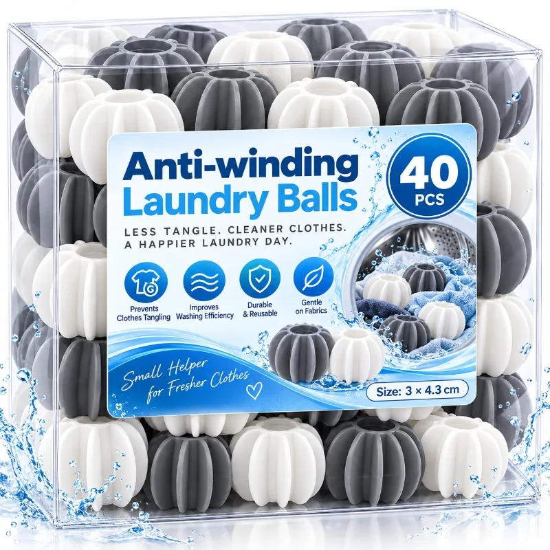 Silicone Anti-Tangle Laundry Balls Washing Machine Pet Hair Remover Lint Catcher Reusable Cleaning Balls Clothes Washer Tool