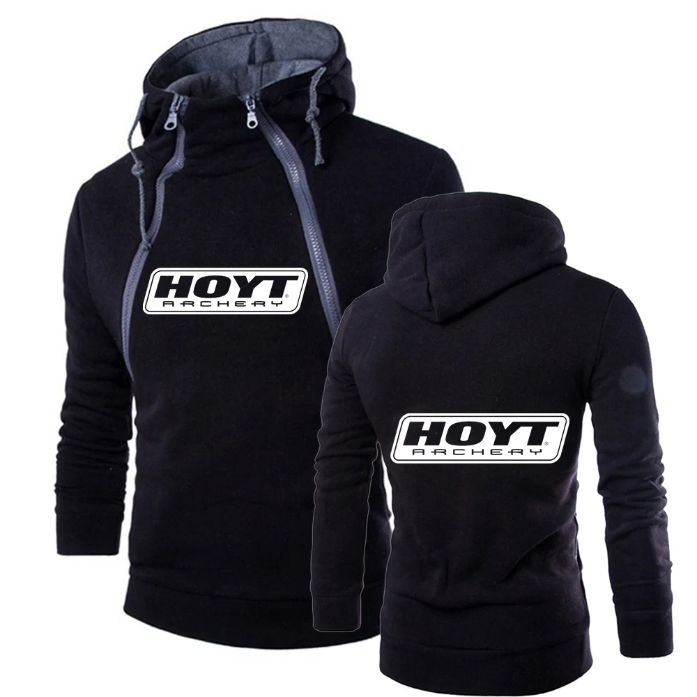 HOYT Archery Huntinger Bows 2025 New Tri-color Hooded Jacket Spring Autumn Men's Comfortable and Leisure Slim-fit Without Zipper