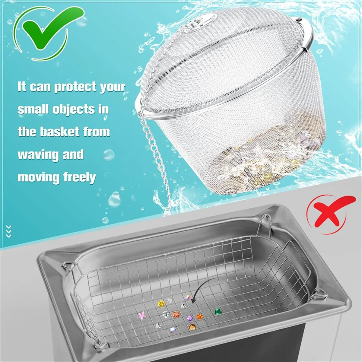 3 Pieces Ultrasonic Cleaner Baskets Ultrasonic Cleaning Solution Ultrasonic Parts Cleaner Jewelry Steam Cleaner Basket GSY