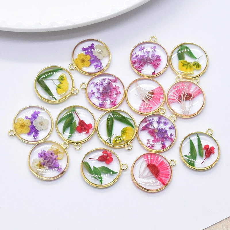 Summer style 28pcs/ot color flowers core geometry rounds shape handmade beads diy jewelry garment hair accessory