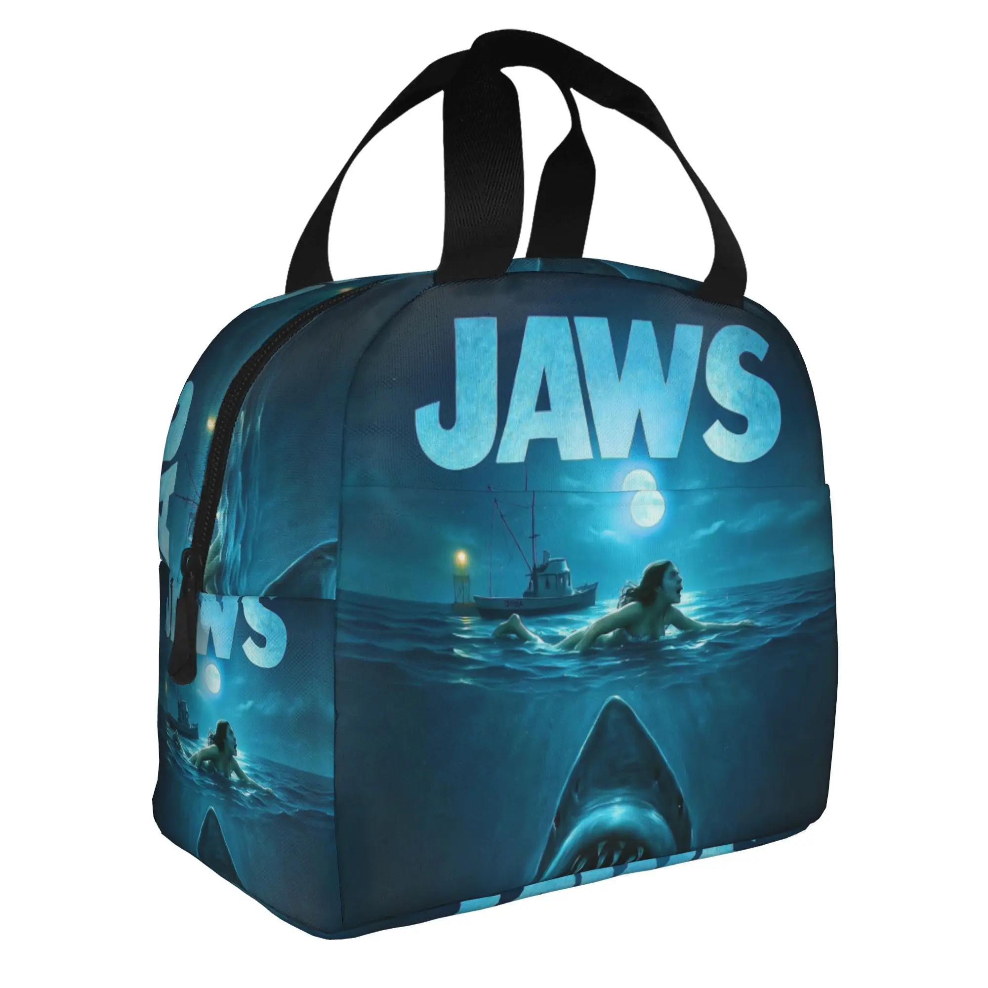 J-Jaw-Shark Insulated Lunch Bag for Women Leakproof Classic Film Thermal Cooler Lunch Box Beach Camping Travel