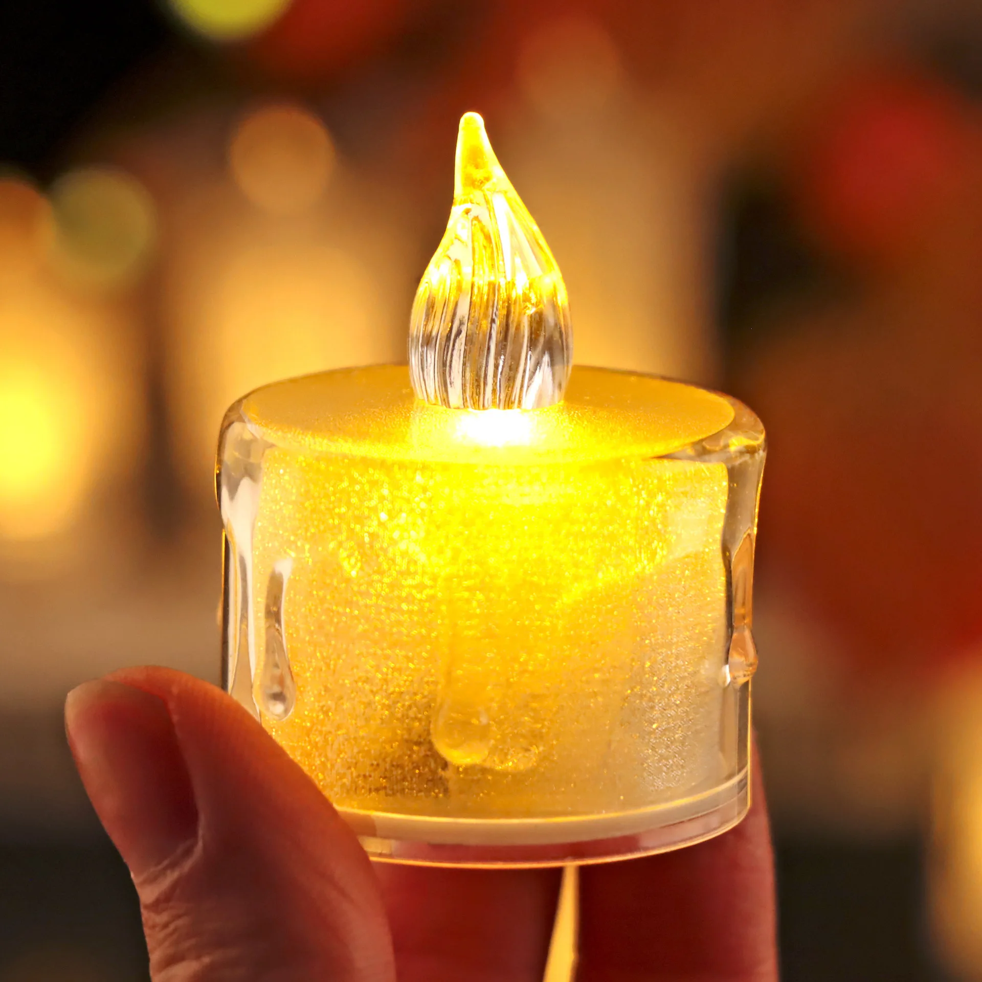 Crystal Electronic Candle Birthday Party Celebration Romantic Atmosphere Decoration LED Christmas Thanksgiving Mini Night Light