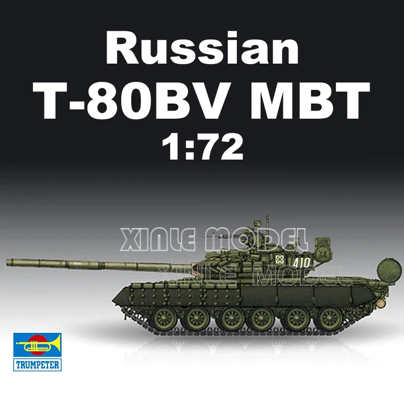 

Trumpeter Plastic Assembled Tank Model Kit 07145 Russian T-80BV MBT 1/72
